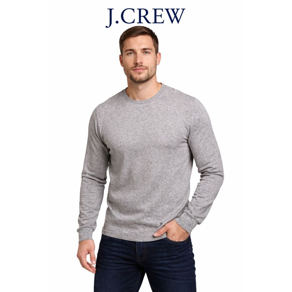 J.Crew Cashmere Crewneck‎ Sweater Gray XXL Classic Minimalist Luxury